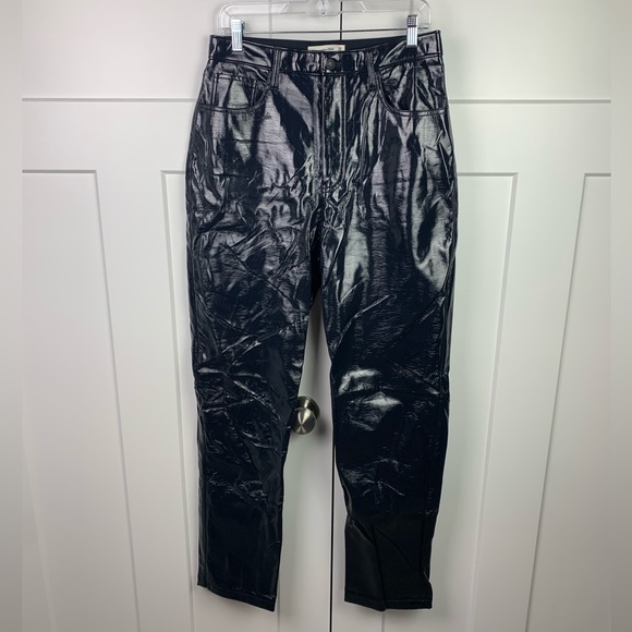 Abercrombie & Fitch Pants Size 10 30 Black Vegan Leather Goth Dark Fairy Vamp - Picture 2 of 10